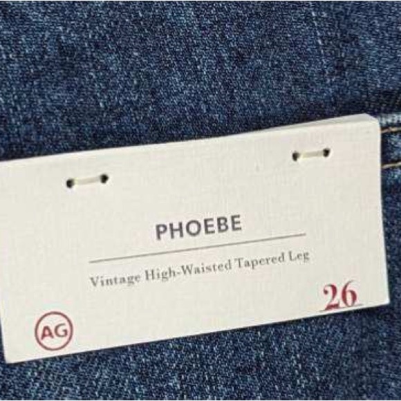 AG ADRIANO GOLDSCHMIED Phoebe Vintage High Waisted Tapered Leg Jeans Size AG26 - Picture 8 of 9
